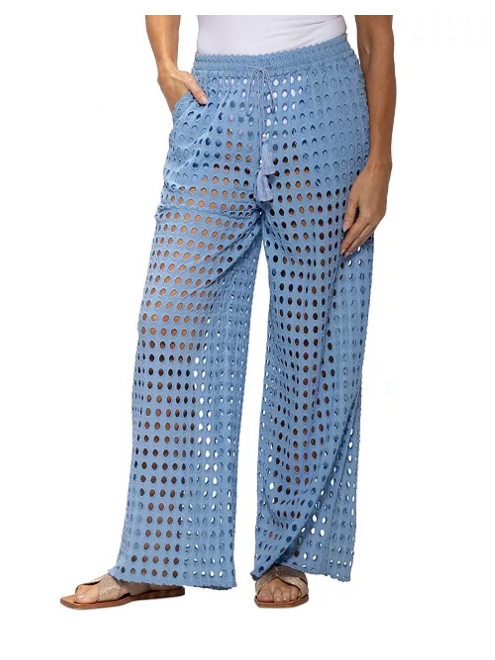 NWT Dotti
Women's Cotton Openwork Drawstring-Waist Pants